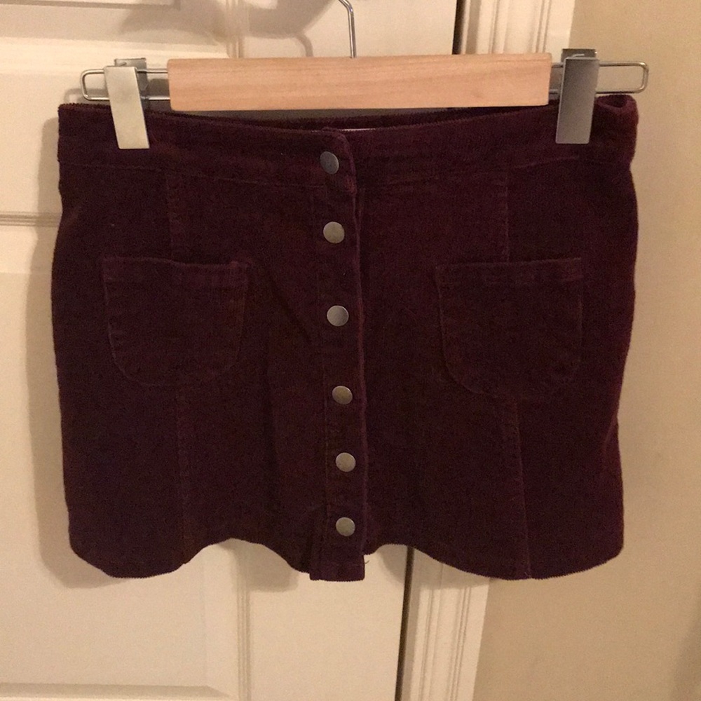 Button Up Plaid Skirt